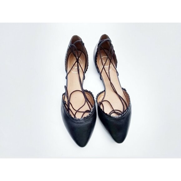 Jack Rogers Women's Black Jolie Lace Up Flats, Size 8.5M - Picture 2 of 8